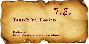 Teszári Evelin névjegykártya
